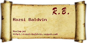 Rozsi Baldvin névjegykártya